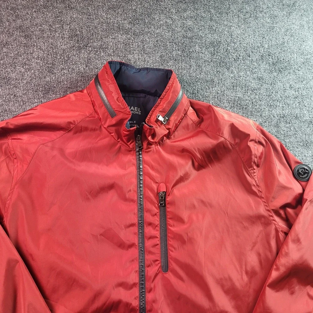Michael‎ Michael Kors Mens Red Packable Full Zip Jacket Lightweight XXL